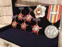 Vitrina de aluminiu cu 7 medalii civile