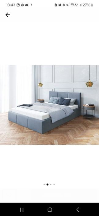 Pat tapitat cu somiera rabatabila, Spijzdrowo, AMBER, 140x200 cm, gri,