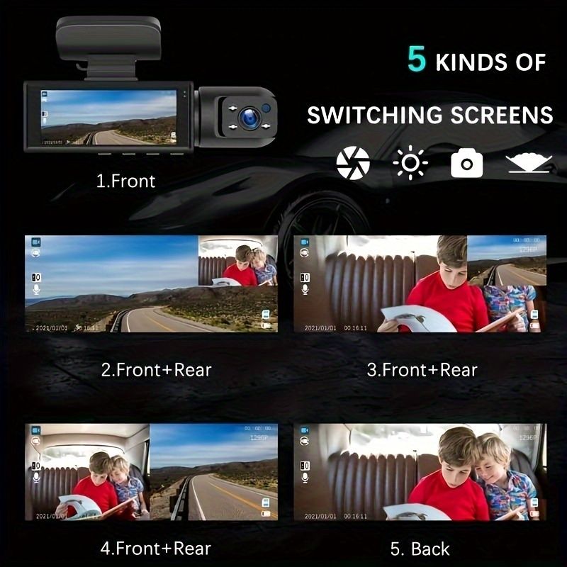 WIFI Видеорегистратор DVR с две камери за автомобили, нощно вижда