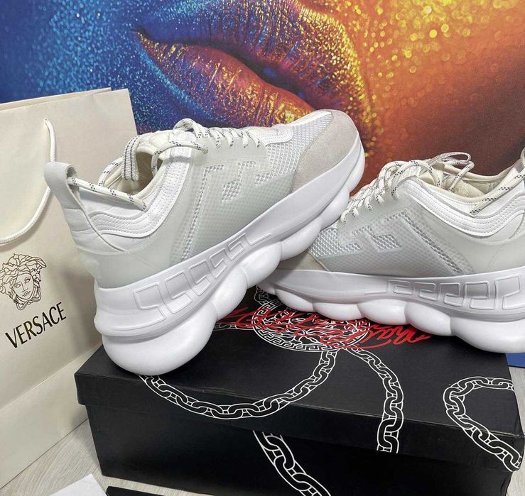 Adidasi Versace Full White&Light Grey