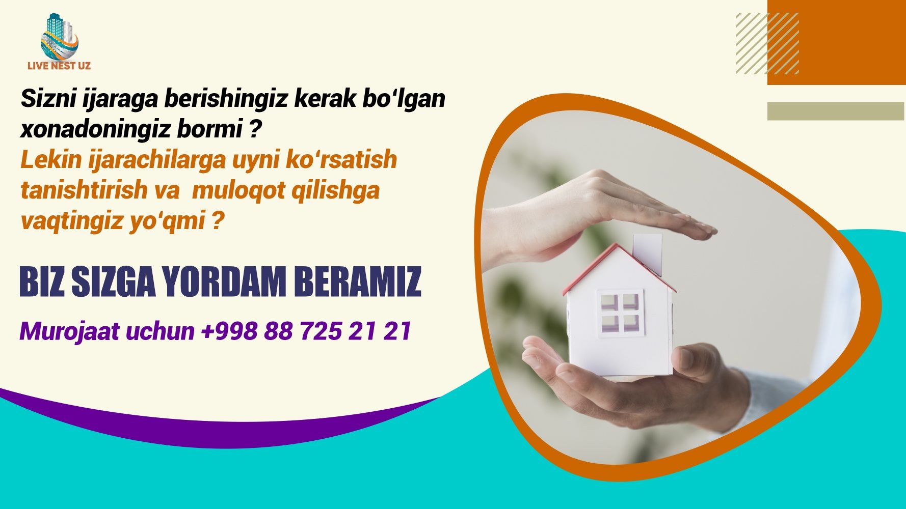 Uyingizni ijaraga bermoqchimisiz, lekin vaqt yo‘q? Ishni bizga topshir