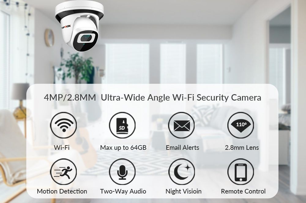 Камера 4MP +64Gb карта памет,  App: CamHi и CamHi Pro