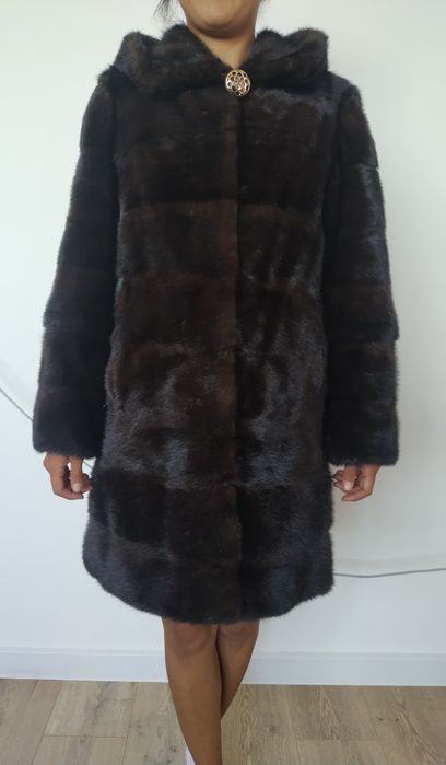 Норковая шуба с капюшоном, трансформер