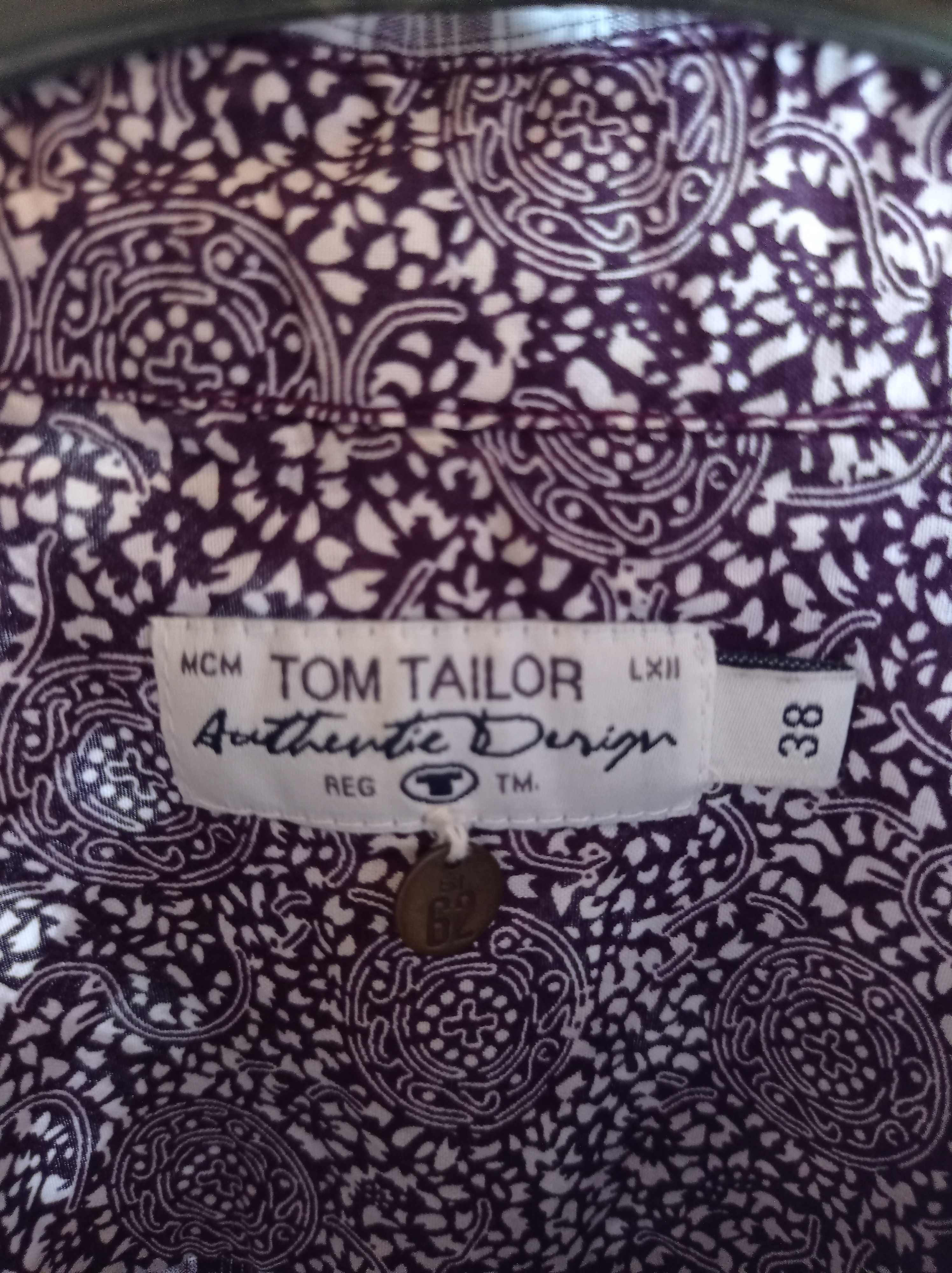 Карирана риза Tom Taylor в лилаво и бяло, размер 38, без забележки