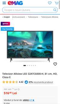 MDM vinde: Televizor Allview LED 32ATC6000-H, 81cm.