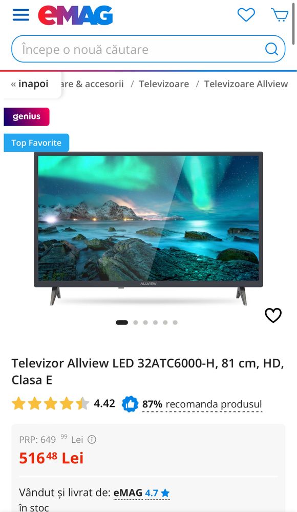 MDM vinde: Televizor Allview LED 32ATC6000-H, 81cm.