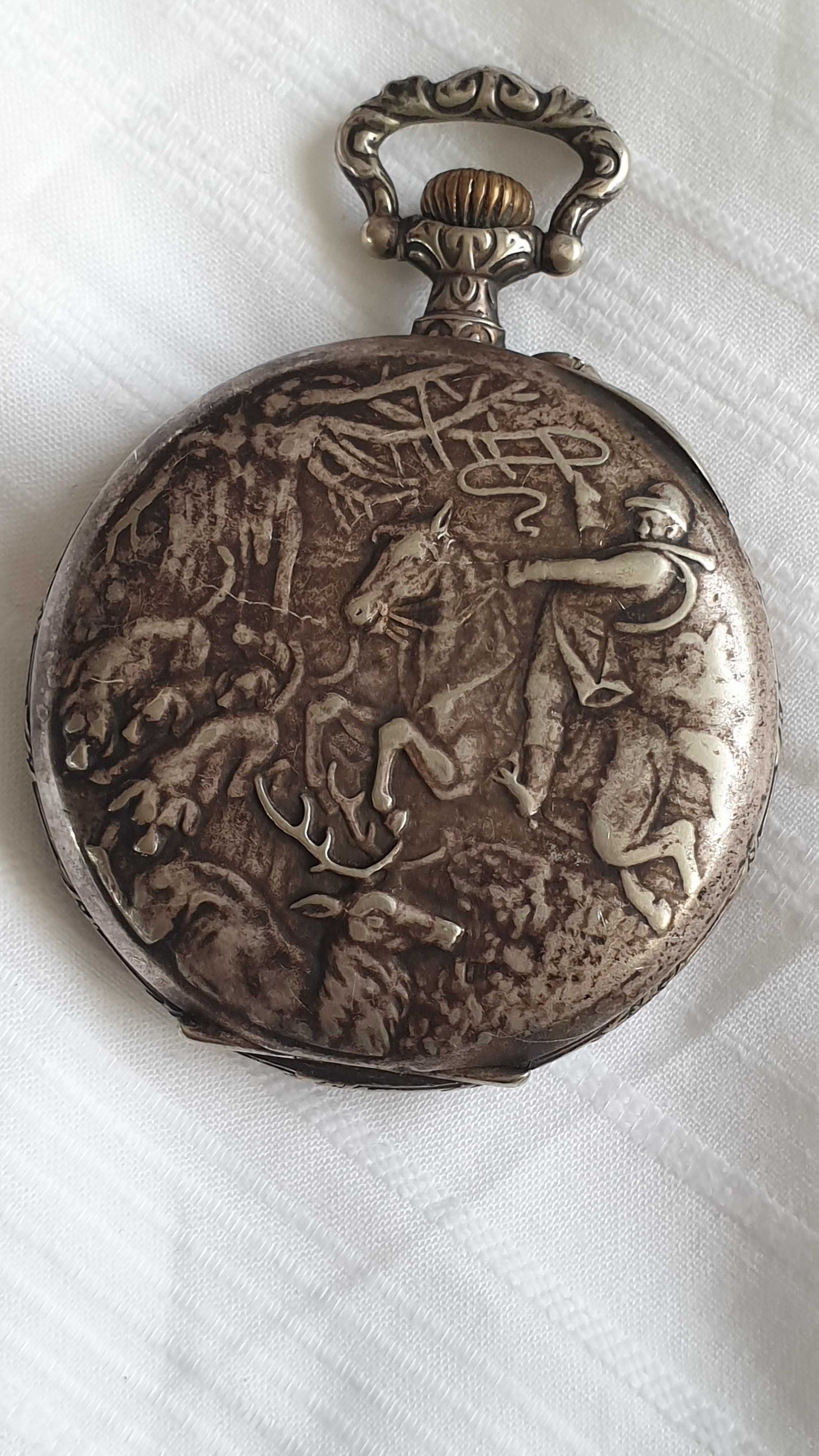 Швейцарски уникален джобен часовник с 24-часов циферблат, около 1905