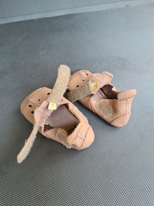 Sandale barefoot bebelusi Tikki, bej, piele naturala, marimea 18