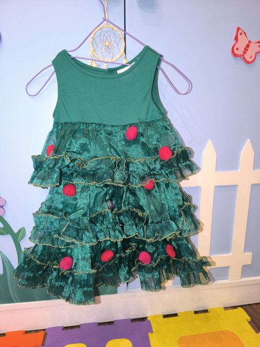 Нова коледна рокля HM елхичка 110-116см