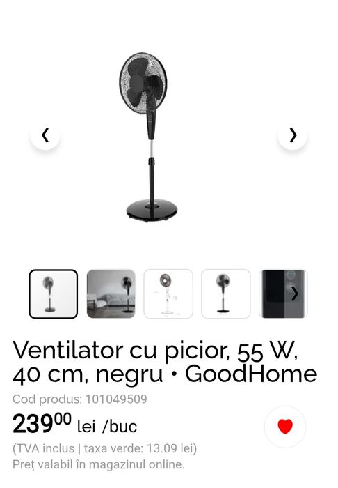 Ventilator cu telecomanda
