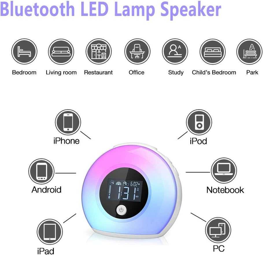 Музикален Bluetooth LED часовник - изгрев залез SG1