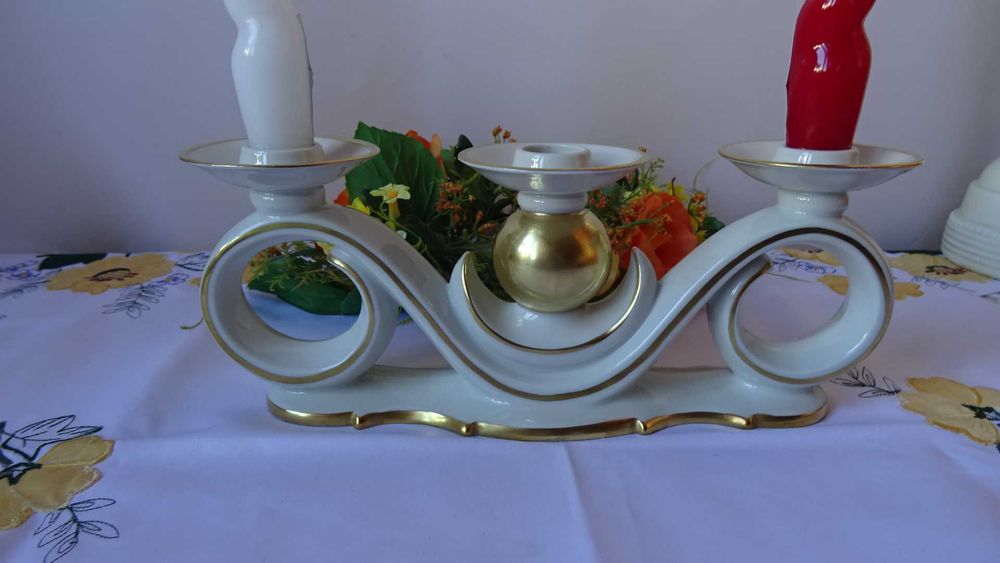 Красив винтидж свещник, Gerold Porzellan Bavaria Tettau.