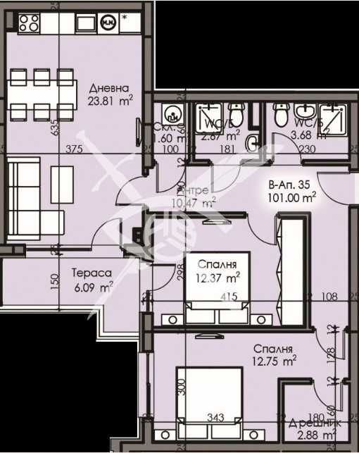 Тристаен апартамент в Изгрев 919-26933