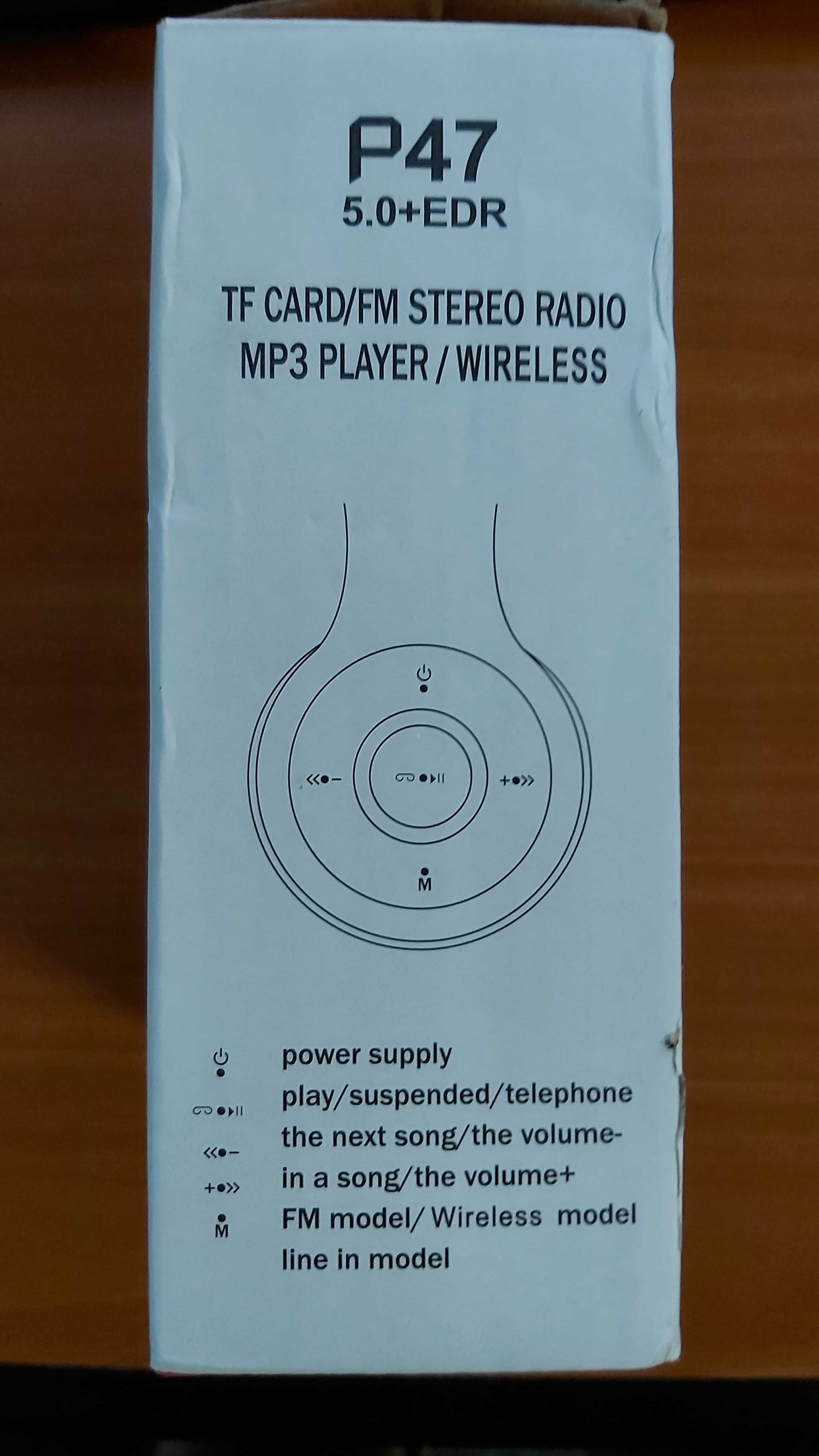 Căști Bluetooth Wireless Stereo P47, pliabile, pe ureche, negre