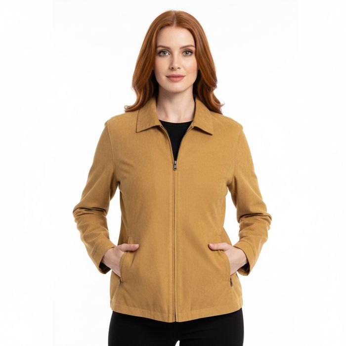 Jachetă elegantă stil casual Francetta, piele întoarsă falsă