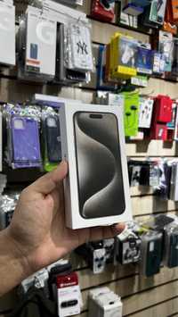 новый iPhone 15 pro 128 и 256  natural titanium  1 год