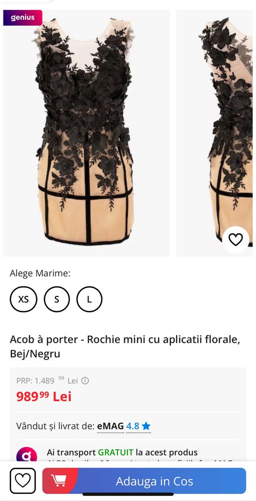 Rochie deosebita marimea s