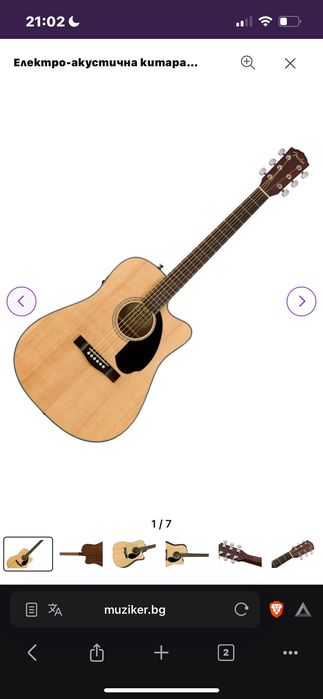 Fender CD-60SCE Natural Електро-акустична китара Дреднаут