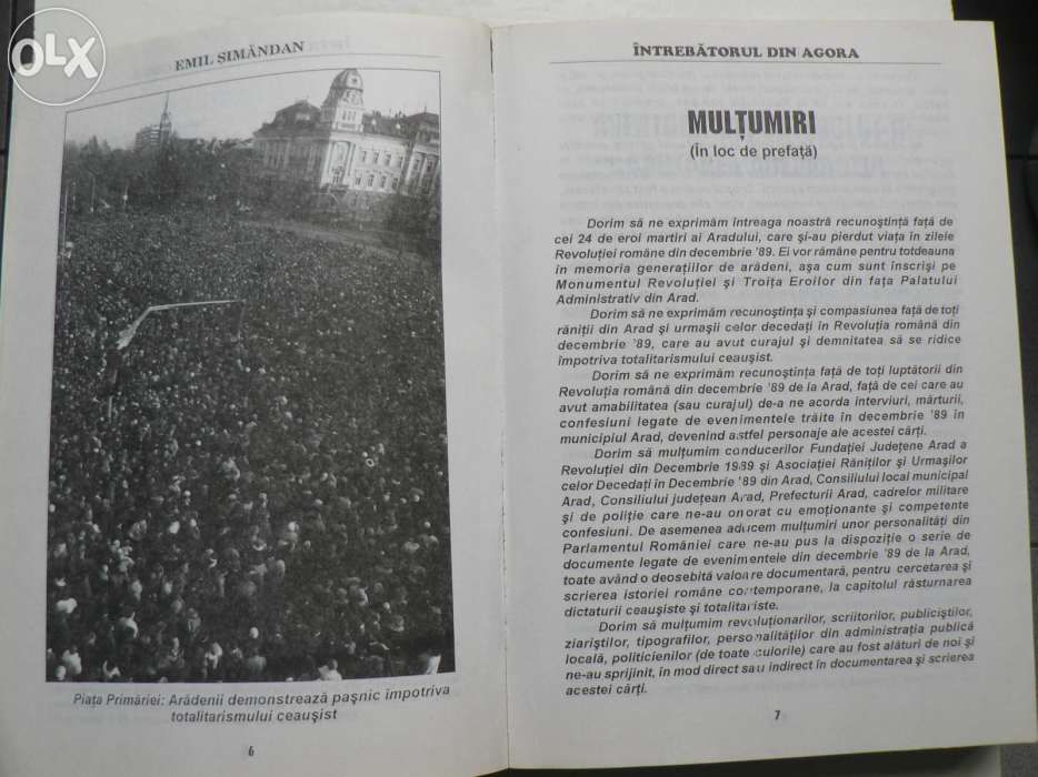 Întrebătorul din Agora - de Emil Şimăndan 1999,Stare foarte buna