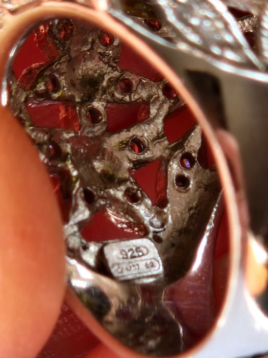 Inel vintage din argint 925, lucrat artistic