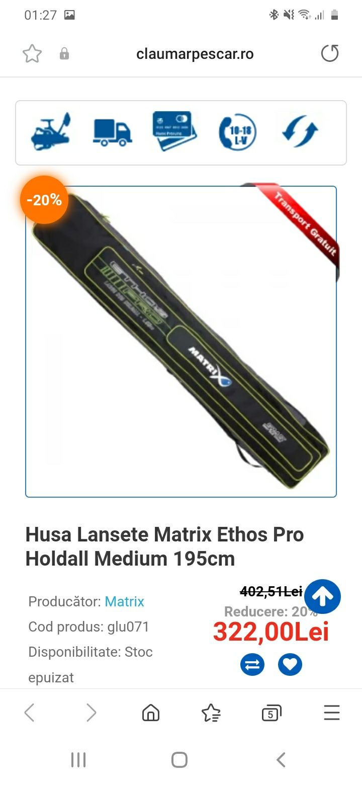 Husa matrix ethos pro medium 195cm + suporti masurare