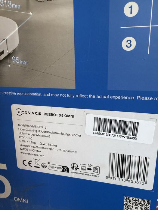 Robot Aspirator Ecovacs Deebot X5 Omni Alb