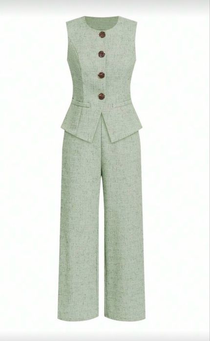 Compleu dama cu pantalon verde shein