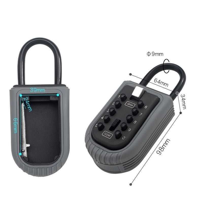 Depozitor Chei, Negru, KEYBOX, Metal, 64 mm x 34 mm x 98 mm, Cod Cifru