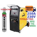 Aparat sudura cu sarma DIGI MIG 250 + tub 8L plin corgon argon CO2