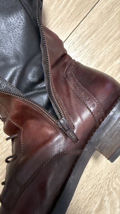 Cizme din piele, marime 38, stare buna, inchidere cu fermoar