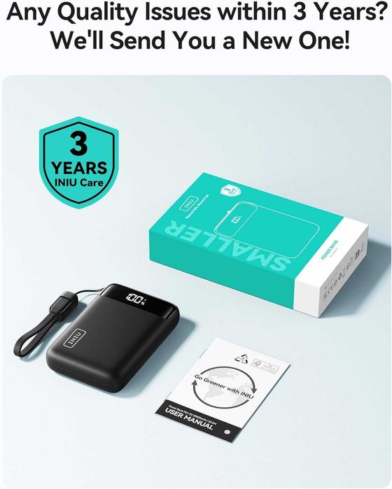 Внешнее зарядное устройство INIU P51-E2 22.5W 20000mAh PD 3.0+QC 4.0