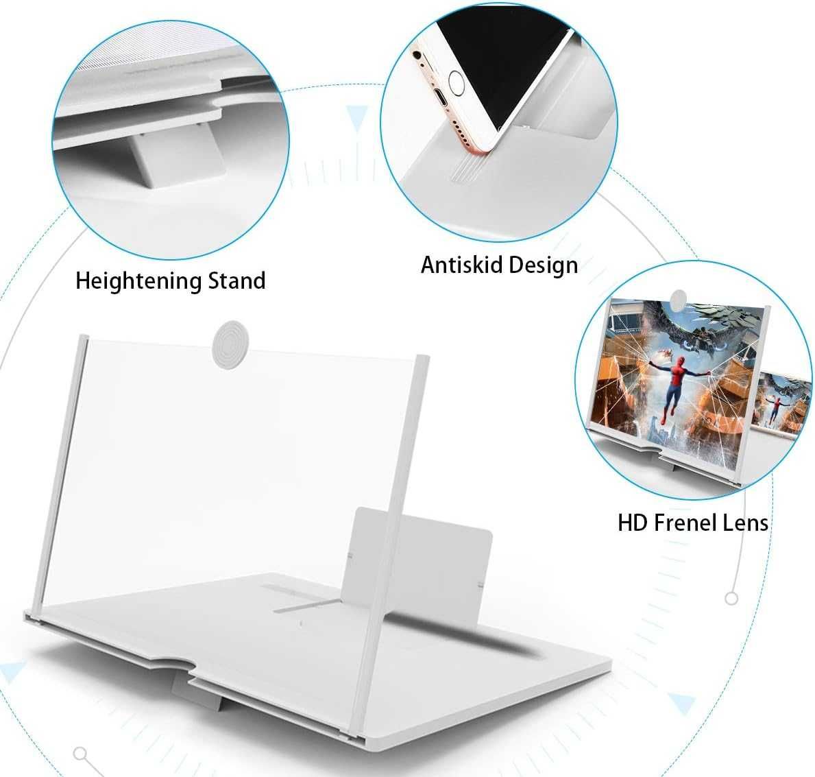 НОВО! 10" HD Лупа за екран на телефон, увеличител 2-4X