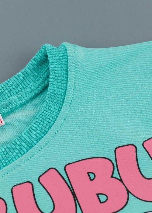 Детска памучна блуза "Лабубу", Синьо-зелен Цвят