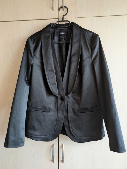 Sacou damă mărimea 44 negru lucios egant