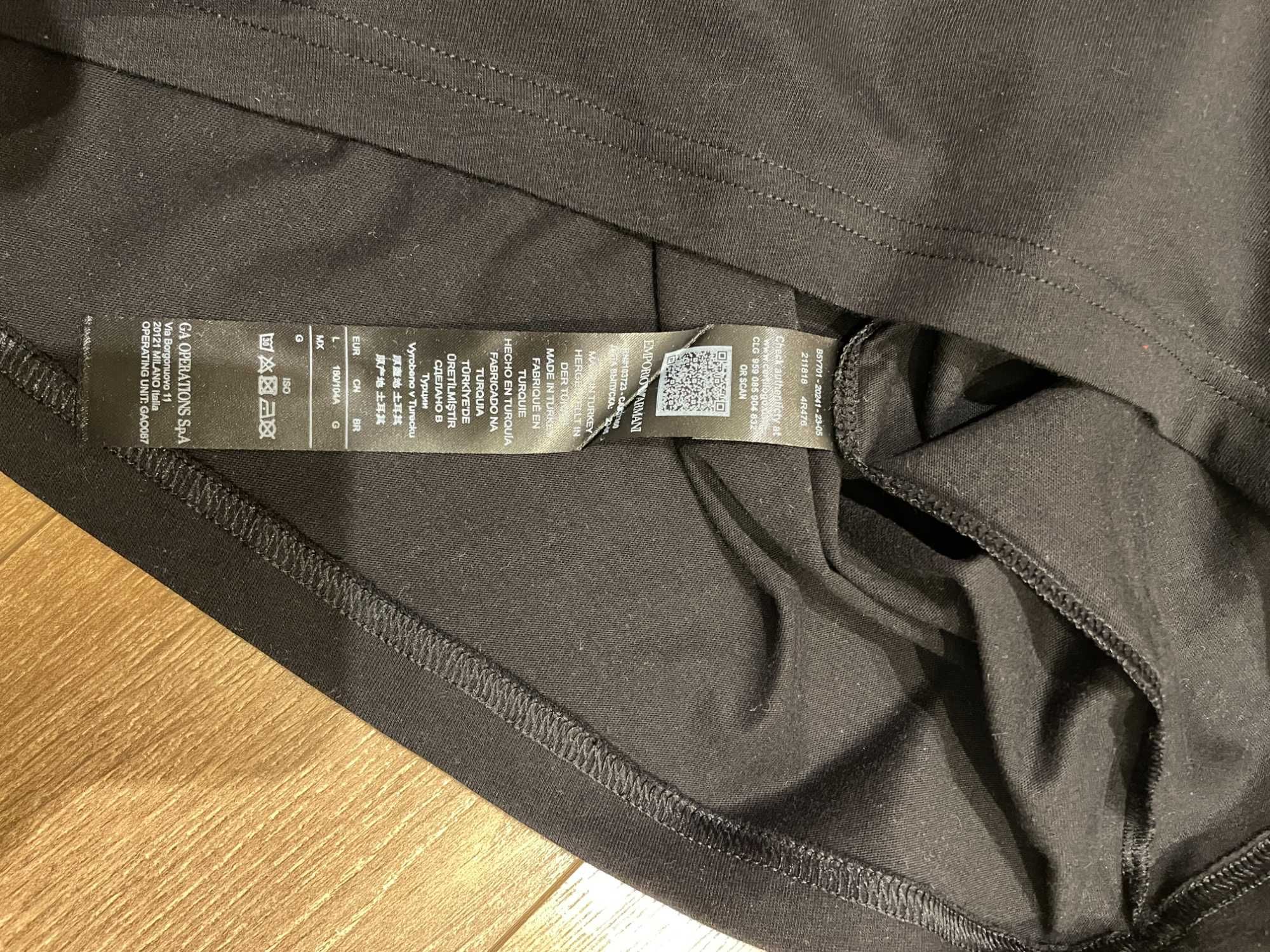 EMPORIO ARMANI, Оригинална черна тениска , размери: S,M,L,XL и XXL