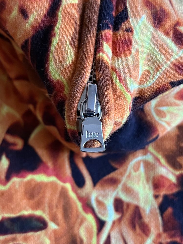 A Bathing Ape Spring/Summer 2020 Full Zip Hoodie Red Flame Pattern