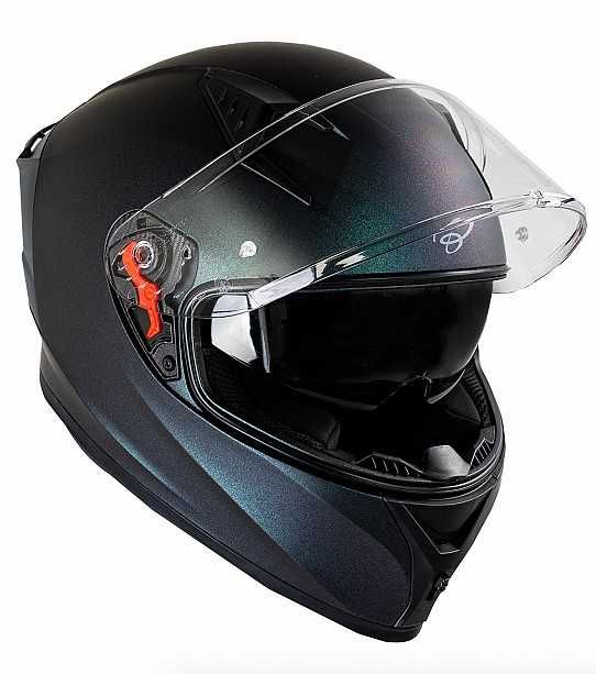 Casca moto Black Atom Verde Cameleon Mat
