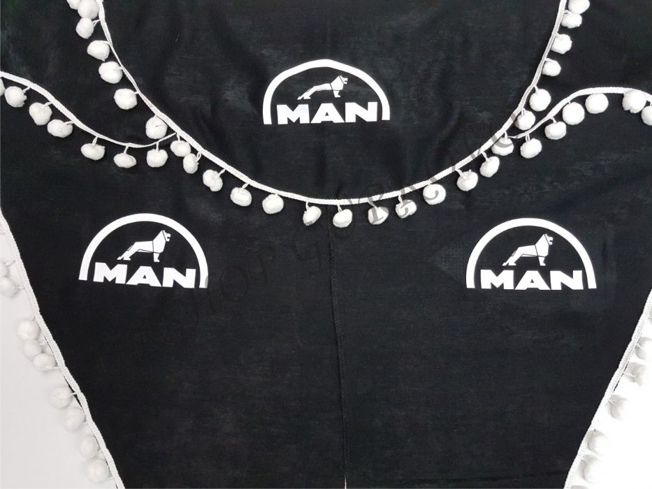 Комплект декоративни пердета с топчета МАН/MAN камиони