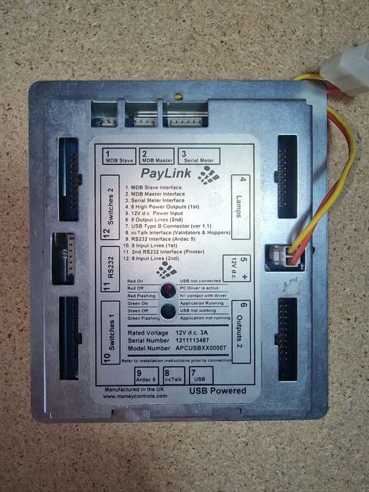 Controler PayLink MDB RS232 USB model APCUSBX000007