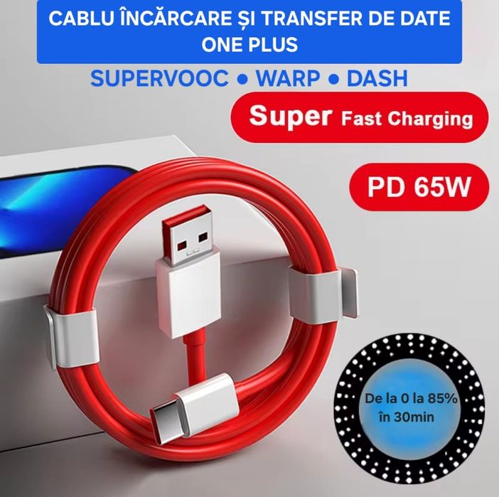 Cablu încărcare/date OnePlus SuperVOOC Dash Warp Usb-Usb C. Fastcharge