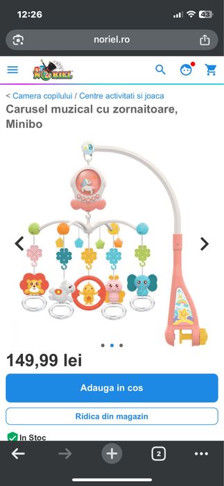 Carusel muzical cu zornăiroare-Minibo