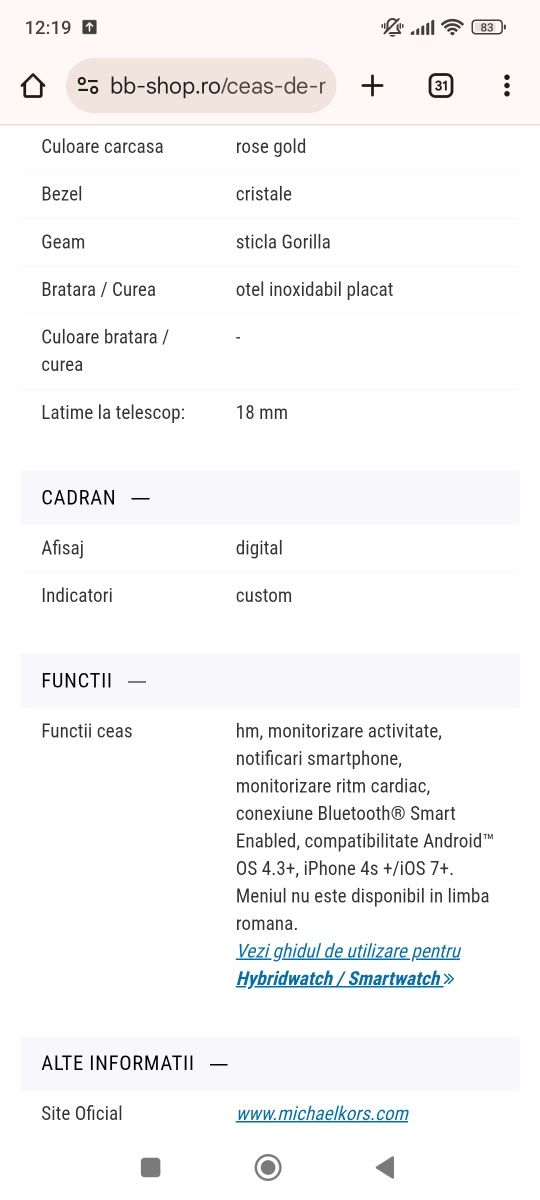 Smartwatch Michael Kors nou