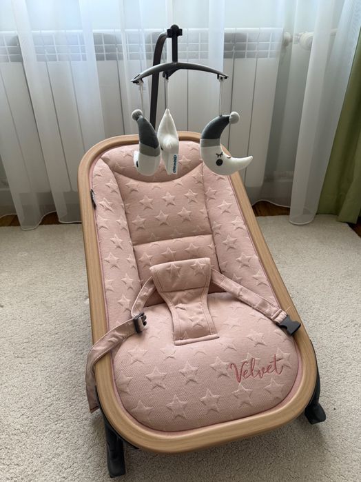 Бебешки дървен шезлонг Chipolino Velvet