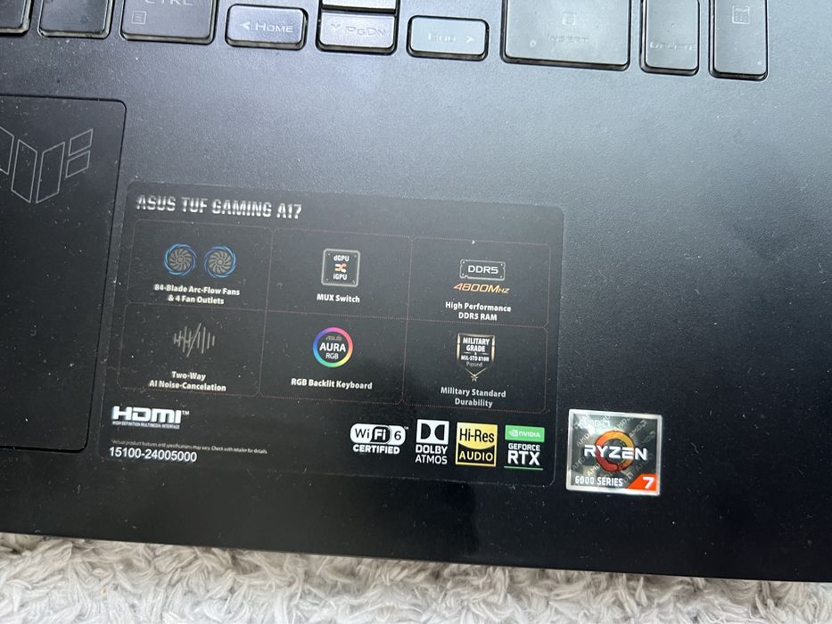 Asus Tuf Gaming A17, Видеокарта 3060, 1TB ssd