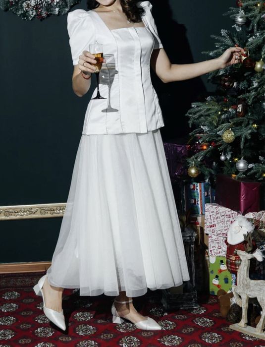 Двойка белая юбка кофта