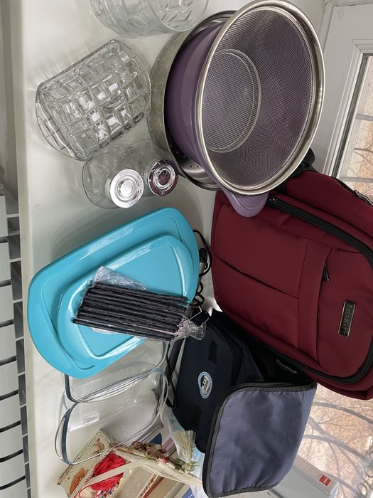 Срочно! Посуда, рабочие перчатки, книги, маски, рюкзак