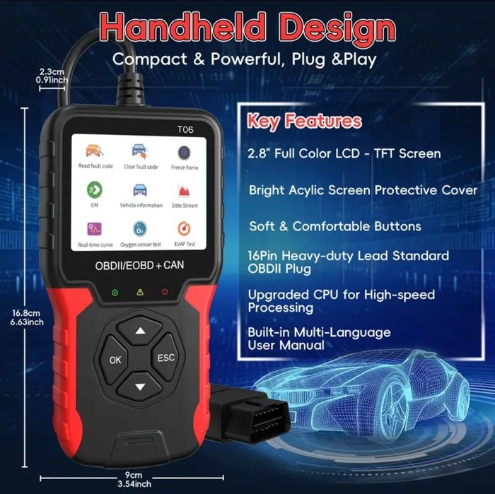 Tester diagnoza auto OBD II • EOBD • CAN