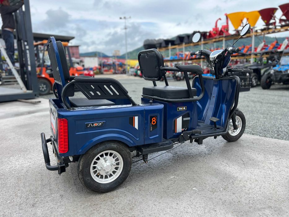 Triciclu electric THOR tuk tuk SX LONG2 nou rosu negru alb gri