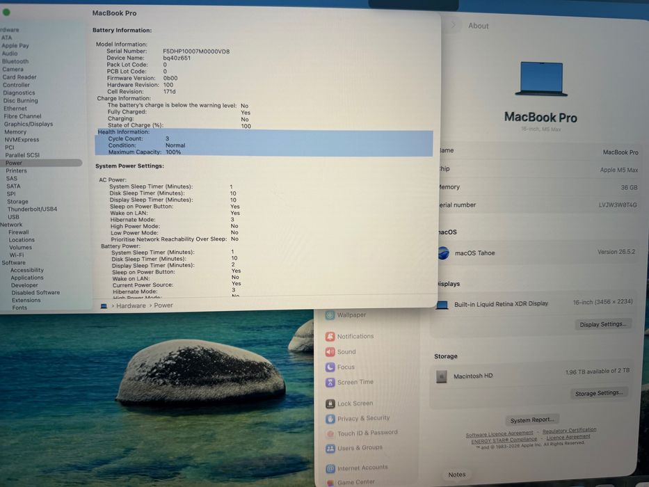 НОВ MacBook Pro 16" M5 MAX Chip 18-CPU/32-GPU/36GB RAM/2TB SSD В ГАРАНЦИЯ 3.04.2027г — миниатюра 8
