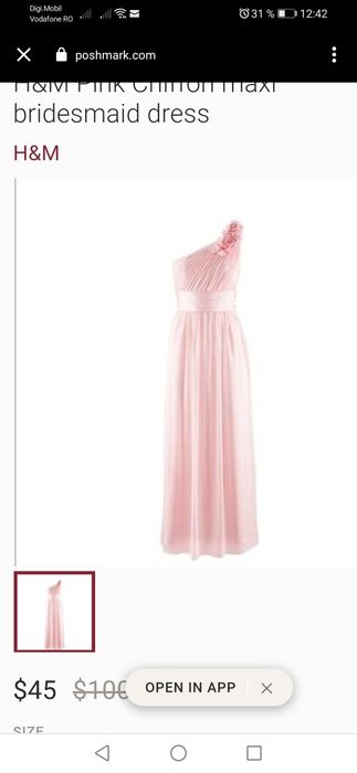 Rochie roz prăfuit mătase - ocazie